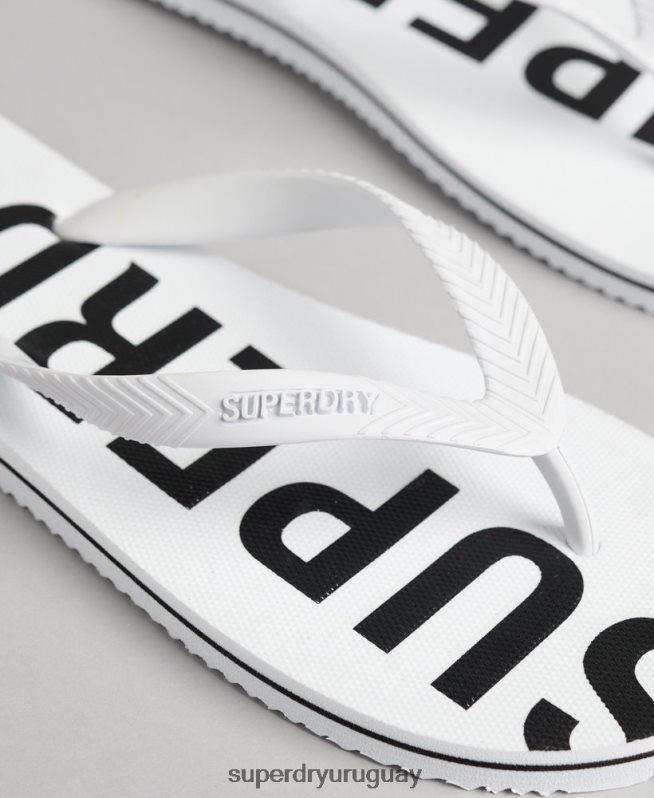 uy Superdry hombres chanclas code essential blanco DT2N8Z1916 zapatos