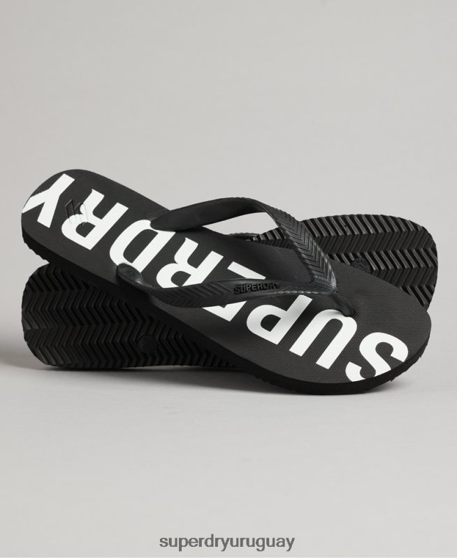 uy Superdry hombres chanclas code essential negro DT2N8Z1933 zapatos
