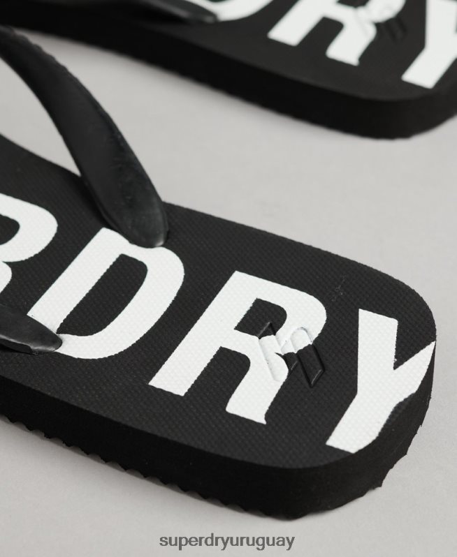 uy Superdry hombres chanclas code essential negro DT2N8Z1933 zapatos