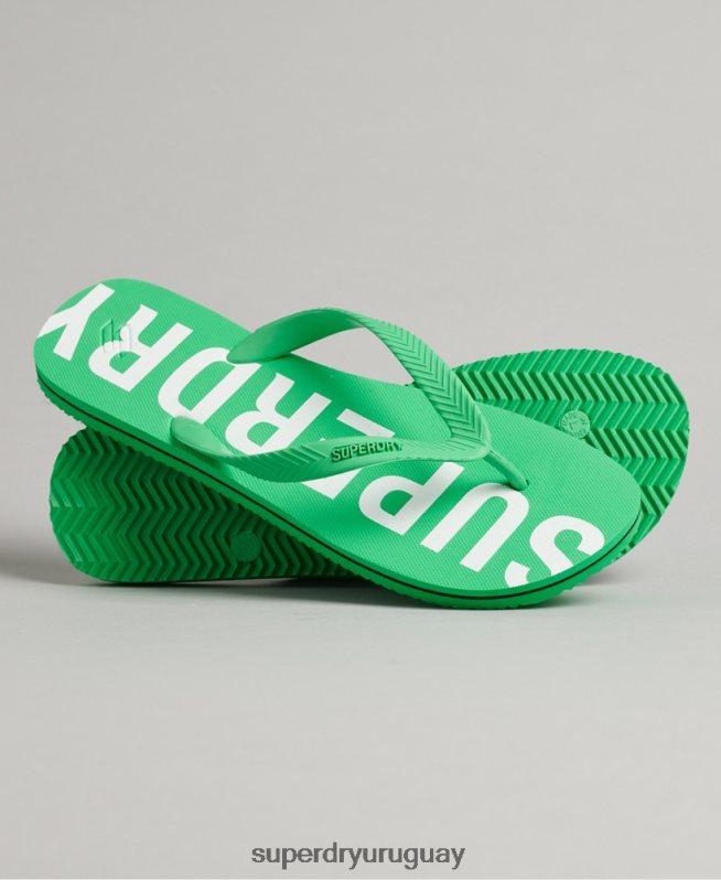 uy Superdry hombres chanclas code essential verde DT2N8Z1932 zapatos