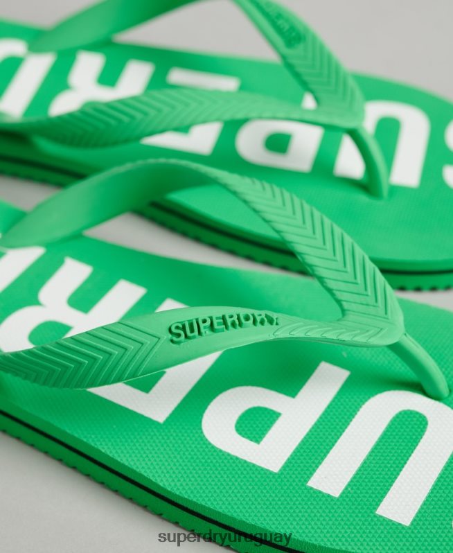 uy Superdry hombres chanclas code essential verde DT2N8Z1932 zapatos