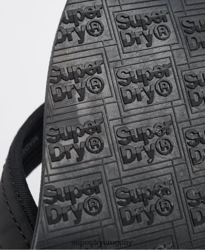 uy Superdry hombres chanclas de cuero negro DT2N8Z6485 zapatos