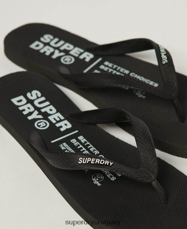 uy Superdry hombres chanclas de estudio negro DT2N8Z63 zapatos