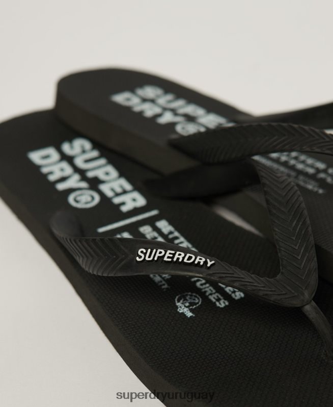 uy Superdry hombres chanclas de estudio negro DT2N8Z63 zapatos
