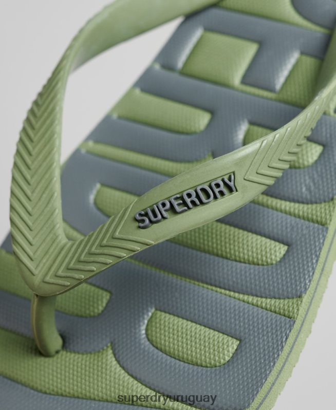 uy Superdry hombres chanclas veganas caqui DT2N8Z1906 zapatos