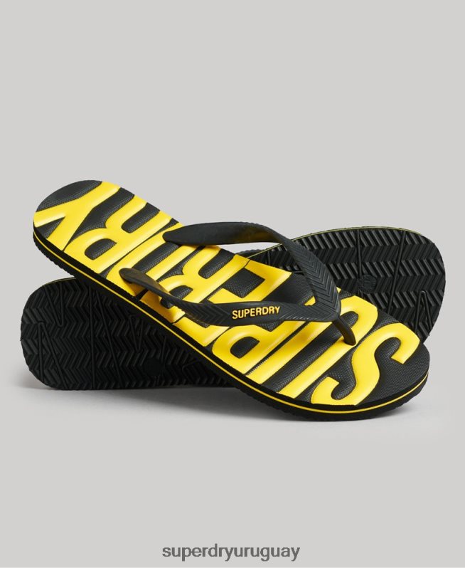 uy Superdry hombres chanclas veganas negro DT2N8Z1891 zapatos