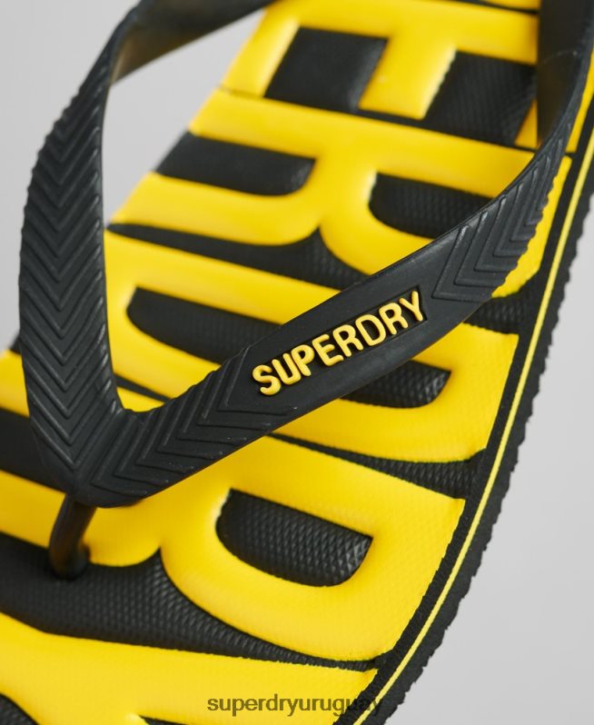 uy Superdry hombres chanclas veganas negro DT2N8Z1891 zapatos