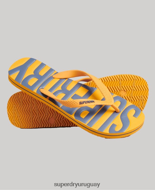 uy Superdry hombres chanclas veganas oro DT2N8Z1904 zapatos