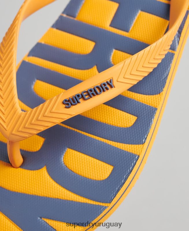 uy Superdry hombres chanclas veganas oro DT2N8Z1904 zapatos