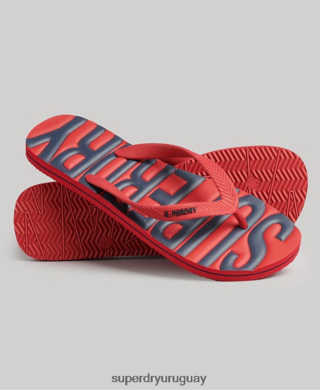 uy Superdry hombres chanclas veganas rojo DT2N8Z1900 zapatos