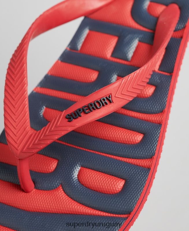 uy Superdry hombres chanclas veganas rojo DT2N8Z1900 zapatos
