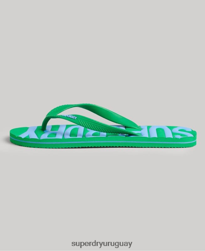 uy Superdry hombres chanclas veganas verde DT2N8Z118 zapatos