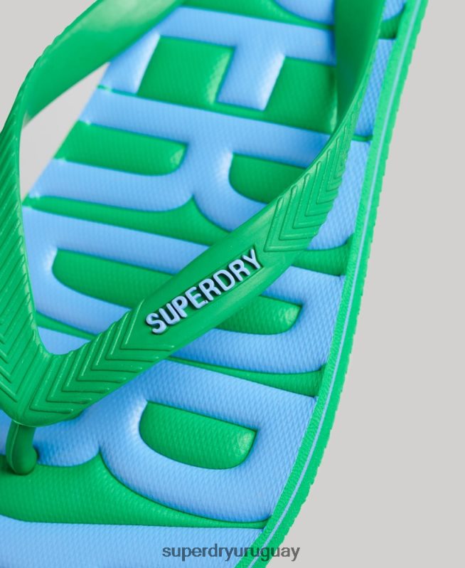 uy Superdry hombres chanclas veganas verde DT2N8Z118 zapatos