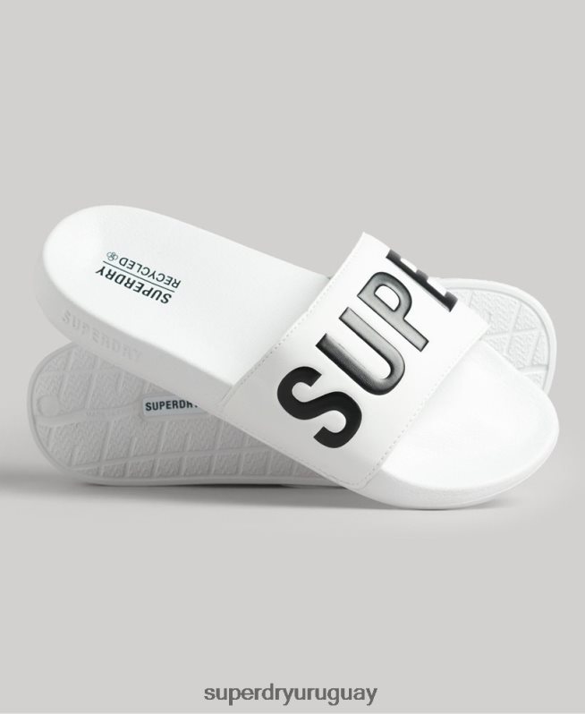uy Superdry hombres Deslizadores de grupo de núcleo de código blanco DT2N8Z1892 zapatos