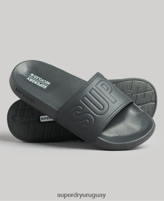 uy Superdry hombres Deslizadores de grupo de núcleo de código gris oscuro DT2N8Z1889 zapatos
