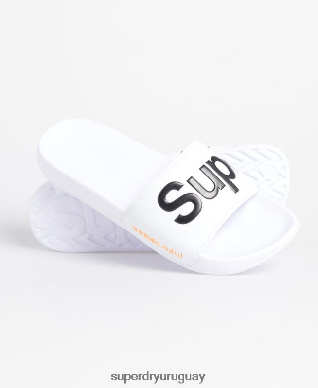 uy Superdry hombres chanclas clásicas con logo blanco DT2N8Z1939 zapatos