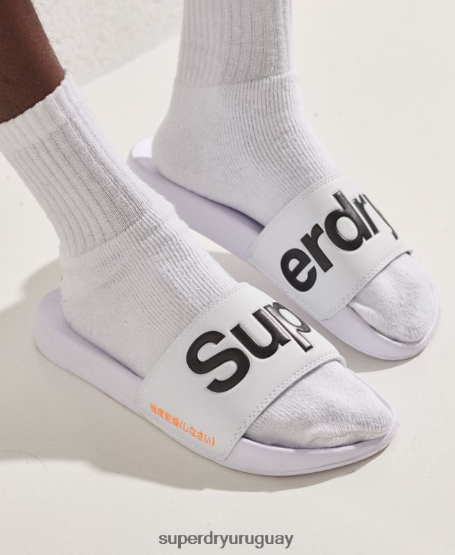 uy Superdry hombres chanclas clásicas con logo blanco DT2N8Z1939 zapatos