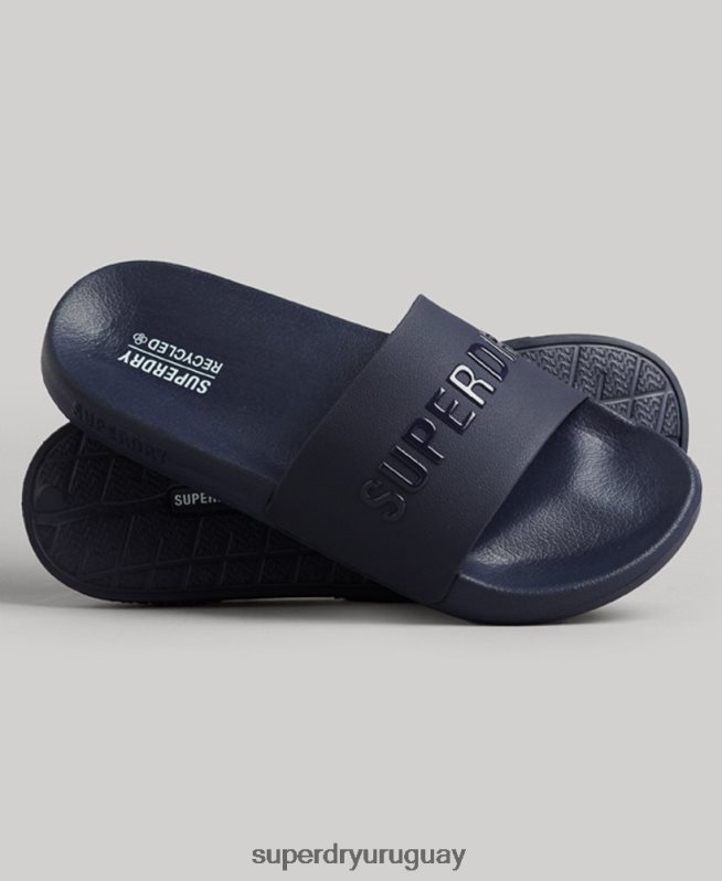uy Superdry hombres chanclas de piscina con logo de código Armada DT2N8Z1886 zapatos