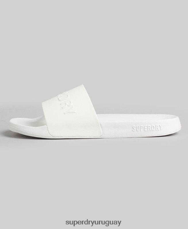 uy Superdry hombres chanclas de piscina con logo de código blanco DT2N8Z47 zapatos