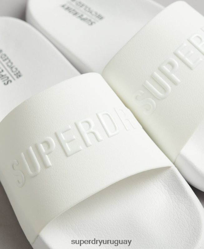 uy Superdry hombres chanclas de piscina con logo de código blanco DT2N8Z47 zapatos