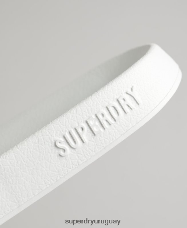 uy Superdry hombres chanclas de piscina con logo de código blanco DT2N8Z47 zapatos