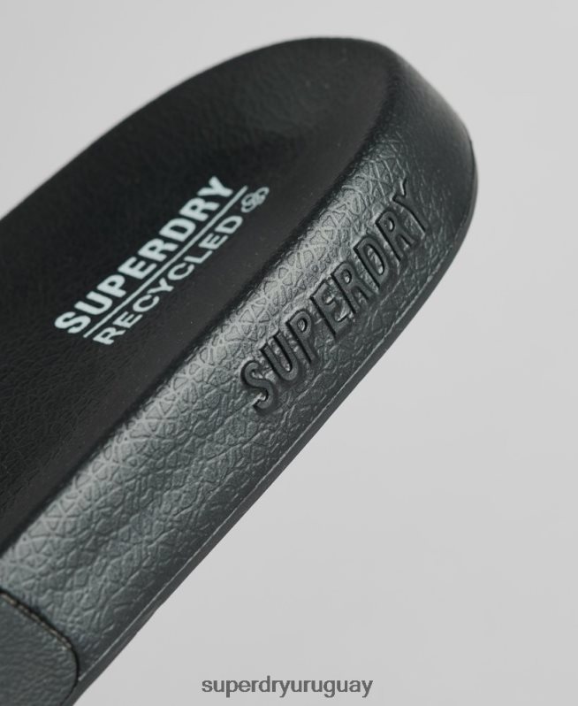 uy Superdry hombres chanclas de piscina con logo de código negro DT2N8Z1883 zapatos