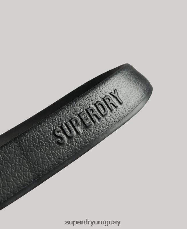uy Superdry hombres chanclas de piscina con logo de código negro DT2N8Z1888 zapatos