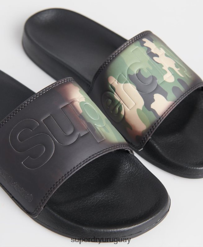 uy Superdry hombres chanclas de playa camufladas mágicas verde DT2N8Z1945 zapatos