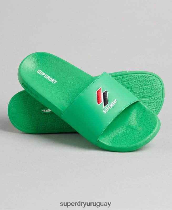 uy Superdry hombres deslizadores de piscina código esencial verde DT2N8Z1922 zapatos