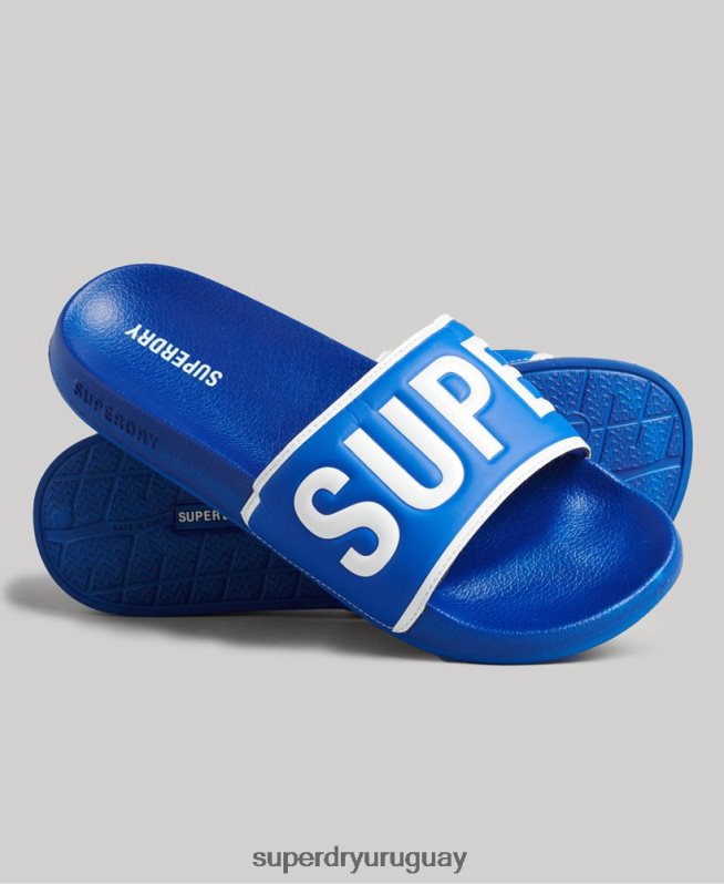 uy Superdry hombres deslizadores de piscina central azul DT2N8Z1924 zapatos