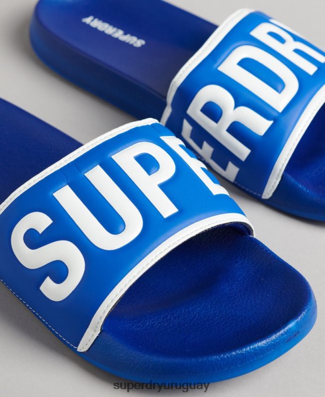 uy Superdry hombres deslizadores de piscina central azul DT2N8Z1924 zapatos