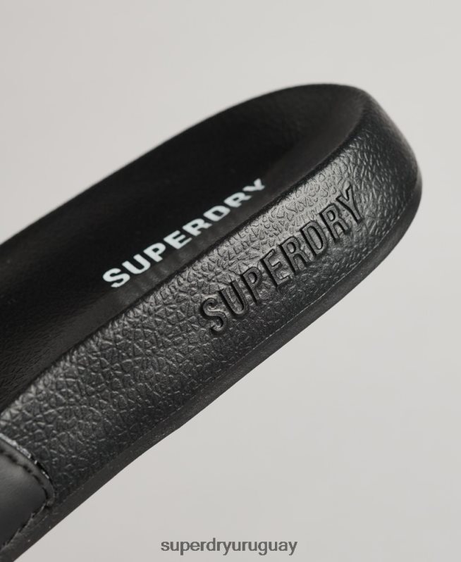 uy Superdry hombres deslizadores de piscina central negro DT2N8Z1884 zapatos