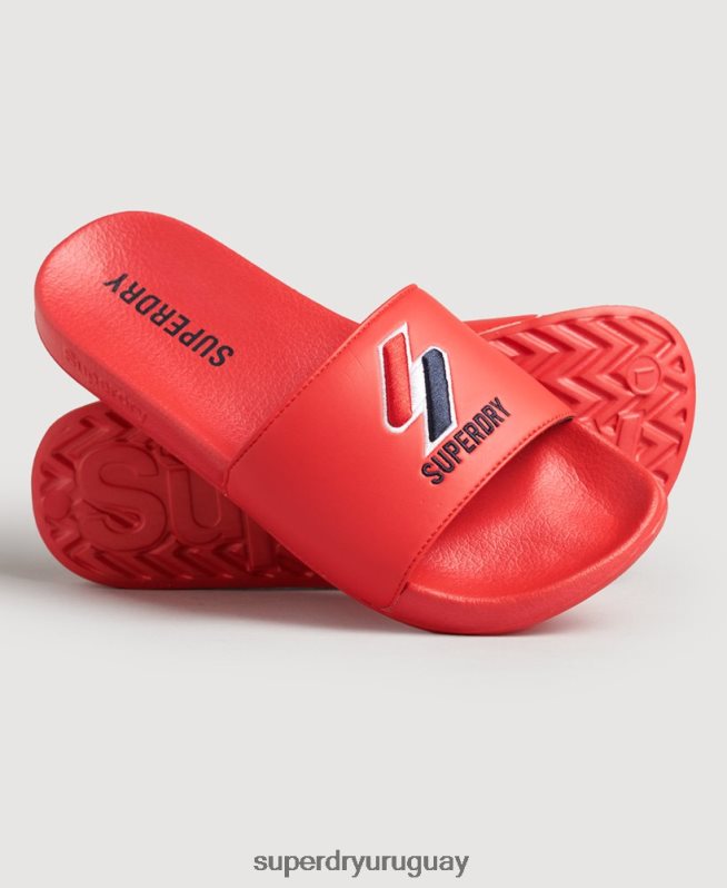 uy Superdry hombres deslizadores de piscina central rojo DT2N8Z1920 zapatos