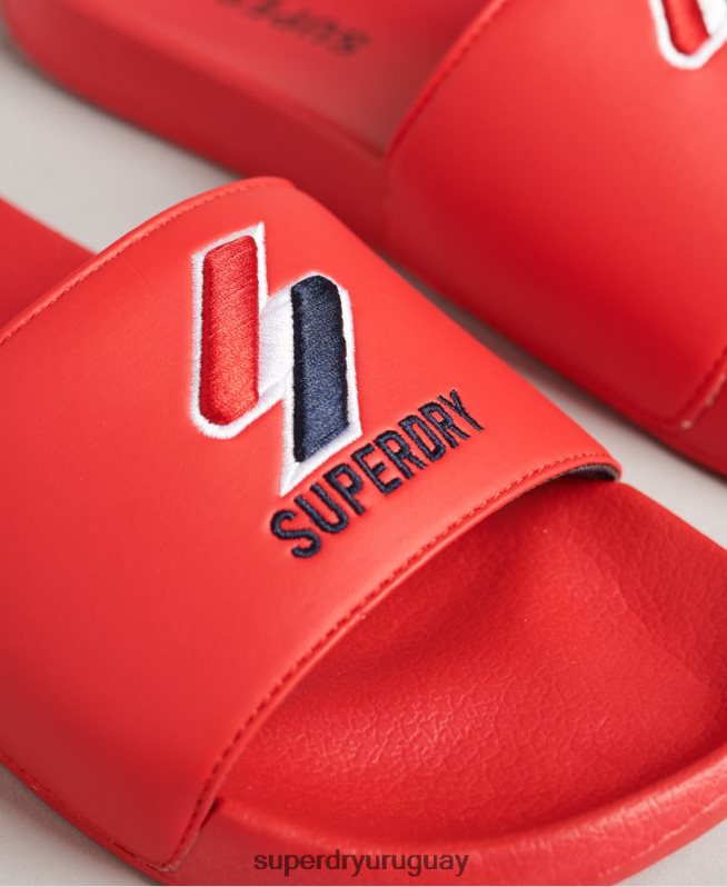 uy Superdry hombres deslizadores de piscina central rojo DT2N8Z1920 zapatos
