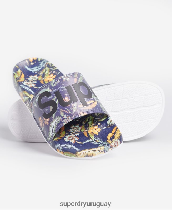 uy Superdry hombres deslizadores de piscina estampados multi DT2N8Z1931 zapatos