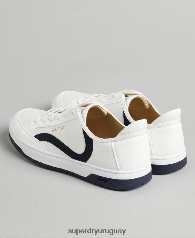 uy Superdry hombres tenis bajos vegan basket blanco DT2N8Z1950 zapatos
