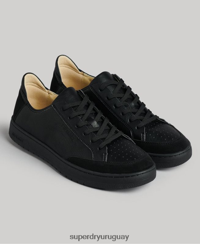uy Superdry hombres tenis bajos vegan basket negro DT2N8Z1895 zapatos