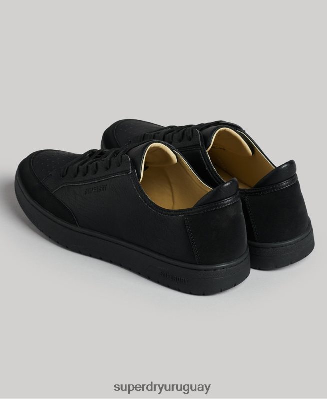 uy Superdry hombres tenis bajos vegan basket negro DT2N8Z1895 zapatos