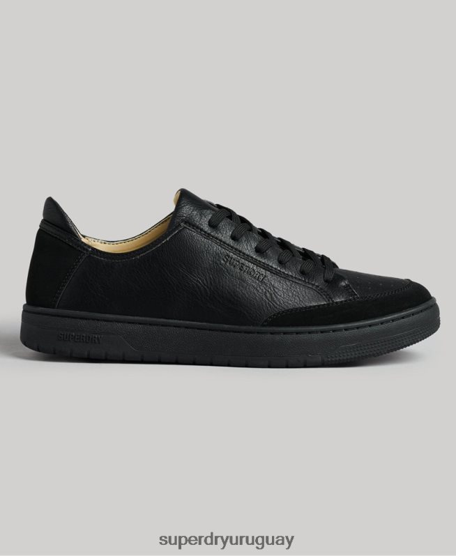 uy Superdry hombres tenis bajos vegan basket negro DT2N8Z1895 zapatos