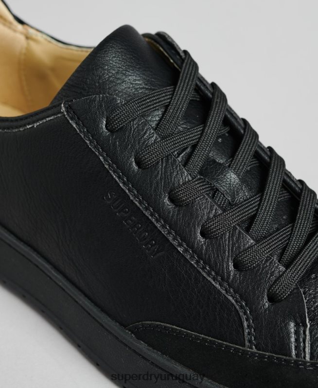 uy Superdry hombres tenis bajos vegan basket negro DT2N8Z1895 zapatos