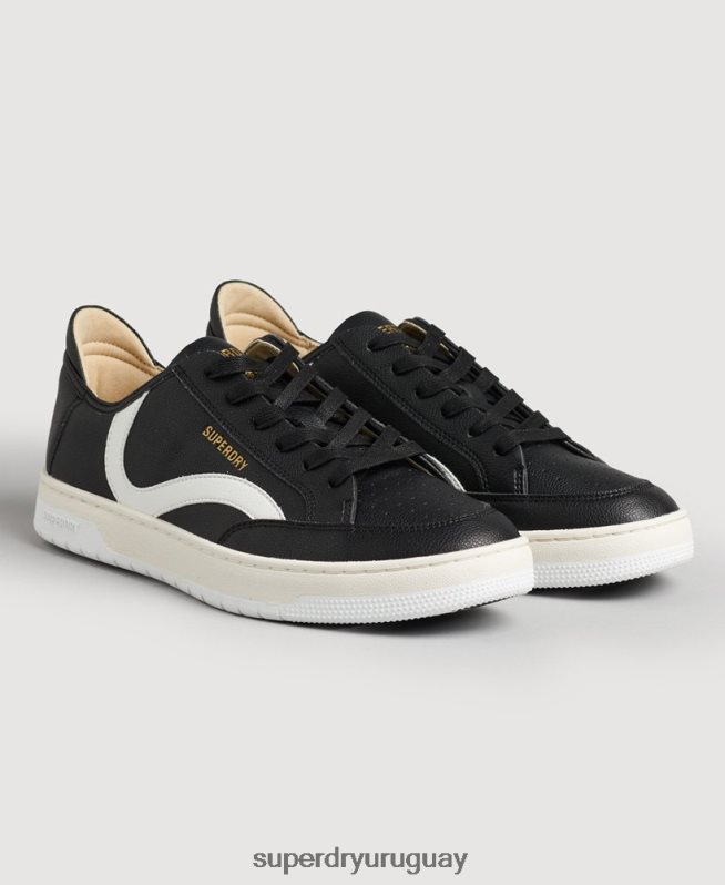 uy Superdry hombres tenis bajos vegan basket negro DT2N8Z1908 zapatos