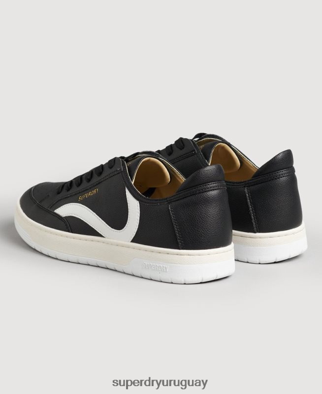 uy Superdry hombres tenis bajos vegan basket negro DT2N8Z1908 zapatos