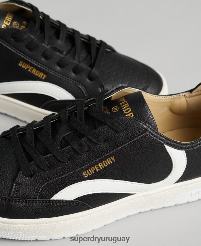 uy Superdry hombres tenis bajos vegan basket negro DT2N8Z1908 zapatos