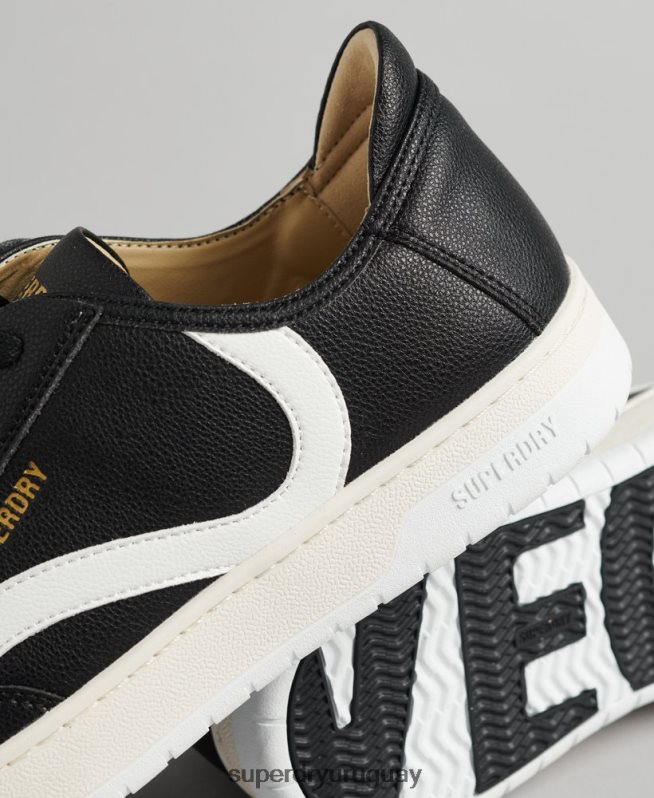uy Superdry hombres tenis bajos vegan basket negro DT2N8Z1908 zapatos