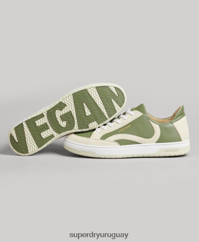 uy Superdry hombres tenis bajos vegan basket verde DT2N8Z1894 zapatos