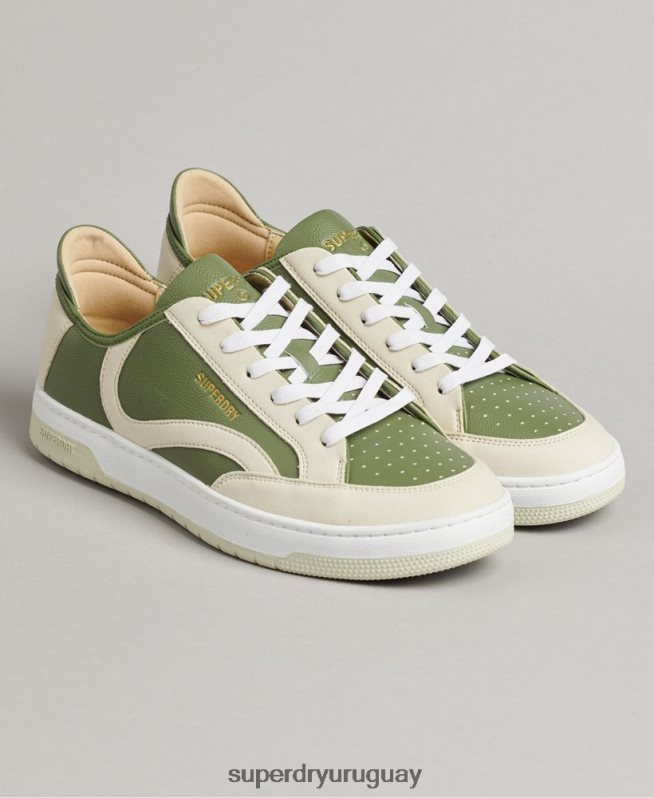 uy Superdry hombres tenis bajos vegan basket verde DT2N8Z1894 zapatos