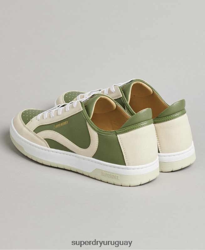 uy Superdry hombres tenis bajos vegan basket verde DT2N8Z1894 zapatos