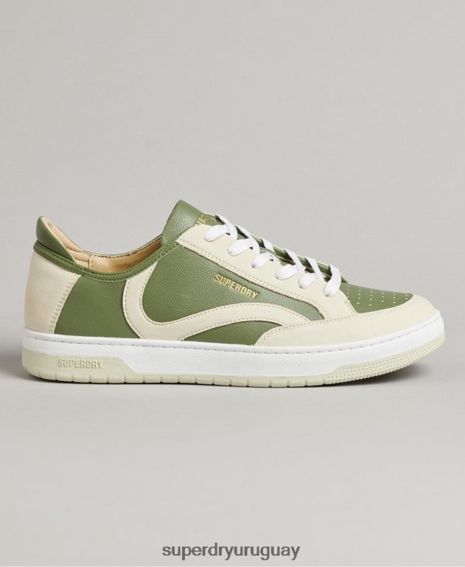 uy Superdry hombres tenis bajos vegan basket verde DT2N8Z1894 zapatos