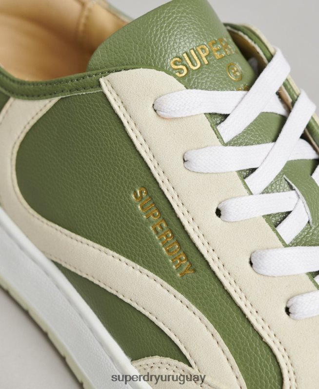 uy Superdry hombres tenis bajos vegan basket verde DT2N8Z1894 zapatos