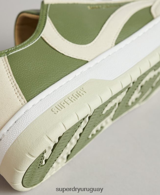 uy Superdry hombres tenis bajos vegan basket verde DT2N8Z1894 zapatos